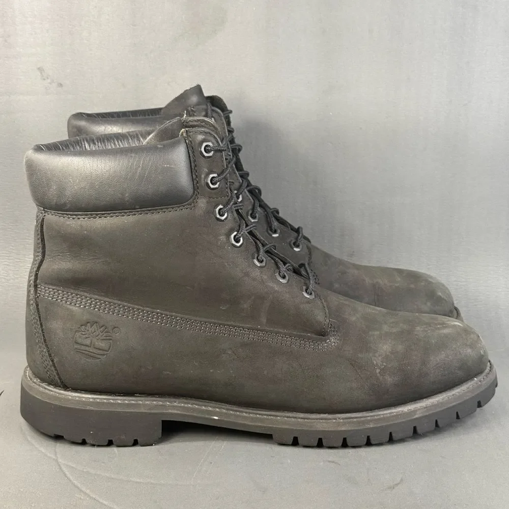 Timberland Men's 6 Inch Premium Waterproof Boots Black Nubuck Size 13